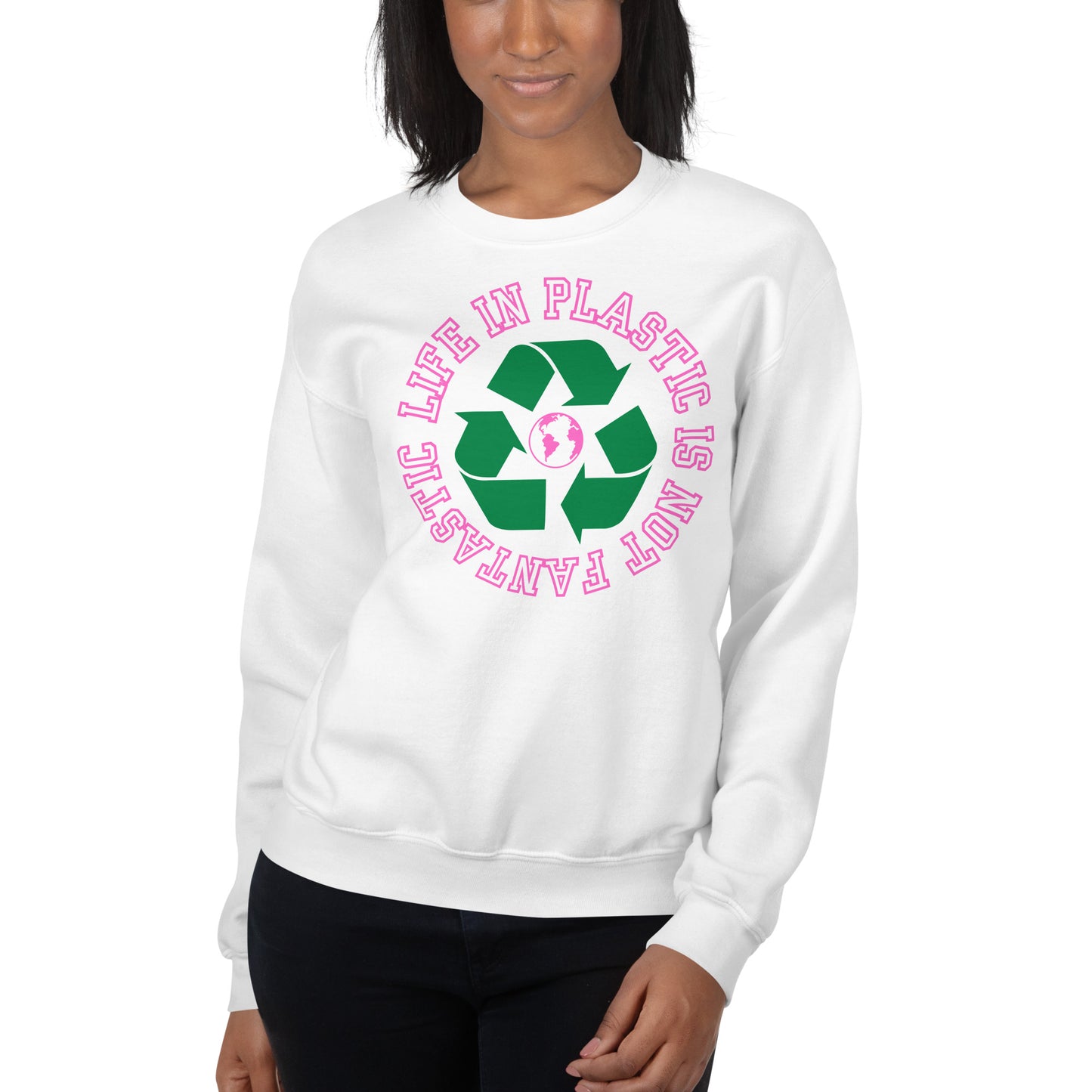 Custom Life In Plastic Recycle Doll Retro Graphic Unisex Sweatshirt