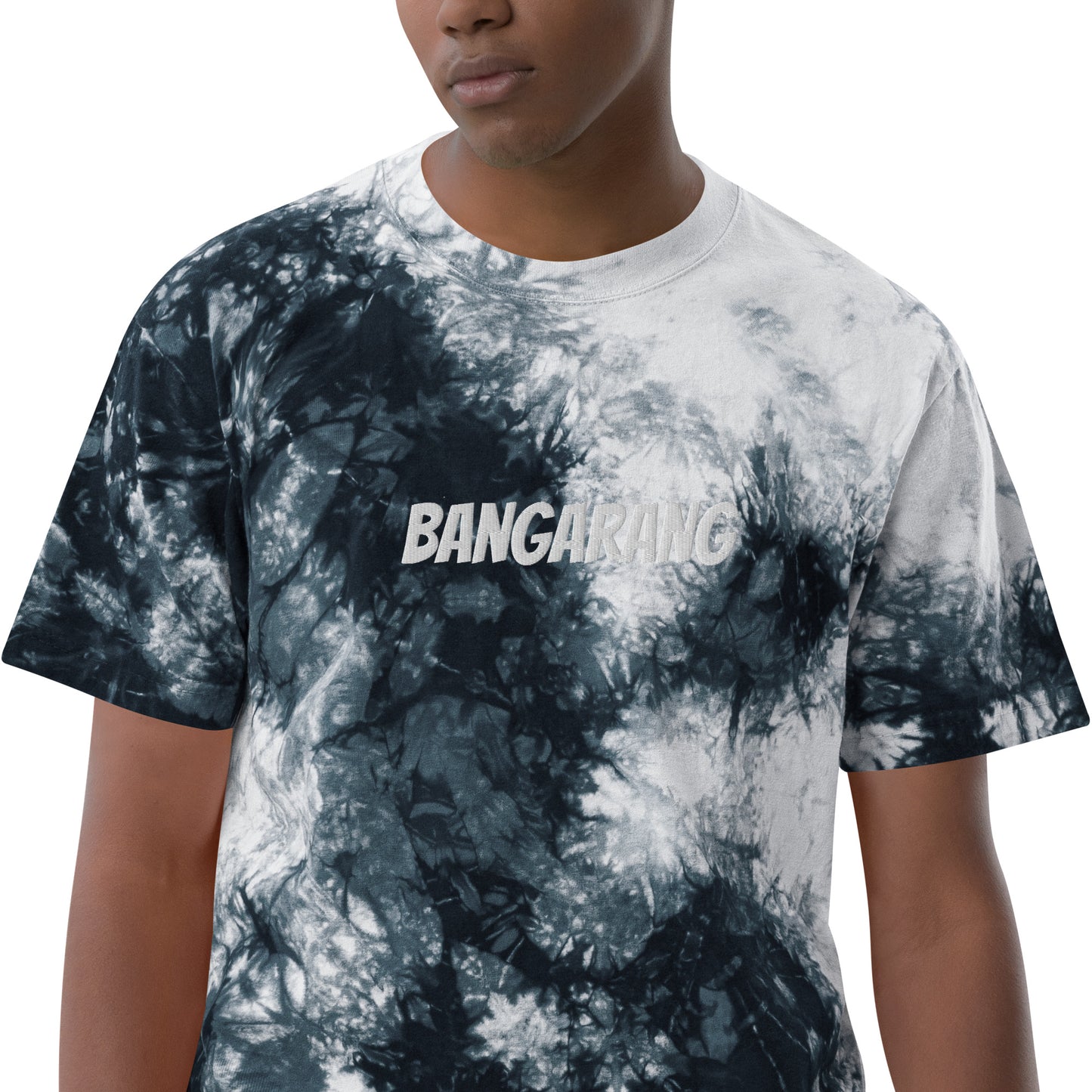 Custom Embroidered Bangarang Hook Retro Graphic Oversized Tie-Dye T-Shirt