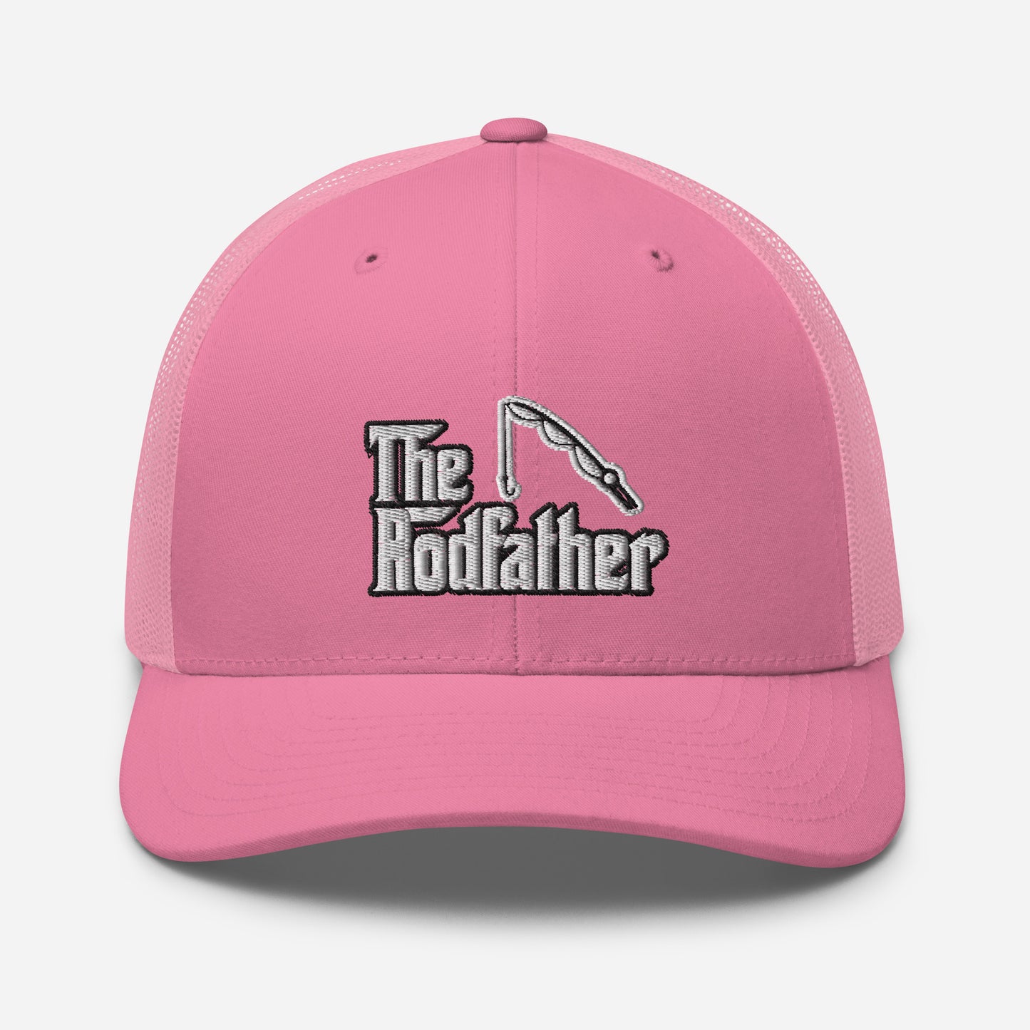 Custom Embroidered The Rodfather Godfather Fishing Retro Graphic Trucker Cap