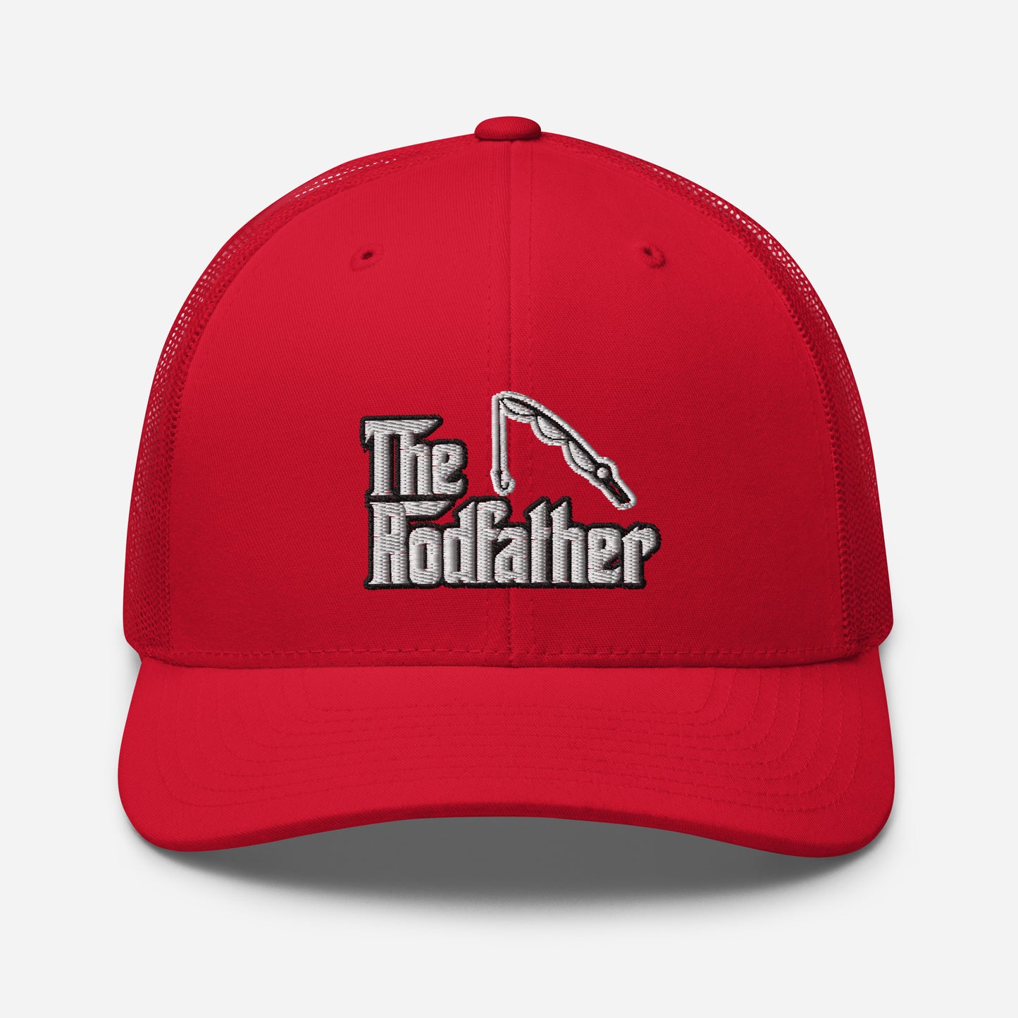 Custom Embroidered The Rodfather Godfather Fishing Retro Graphic Trucker Cap