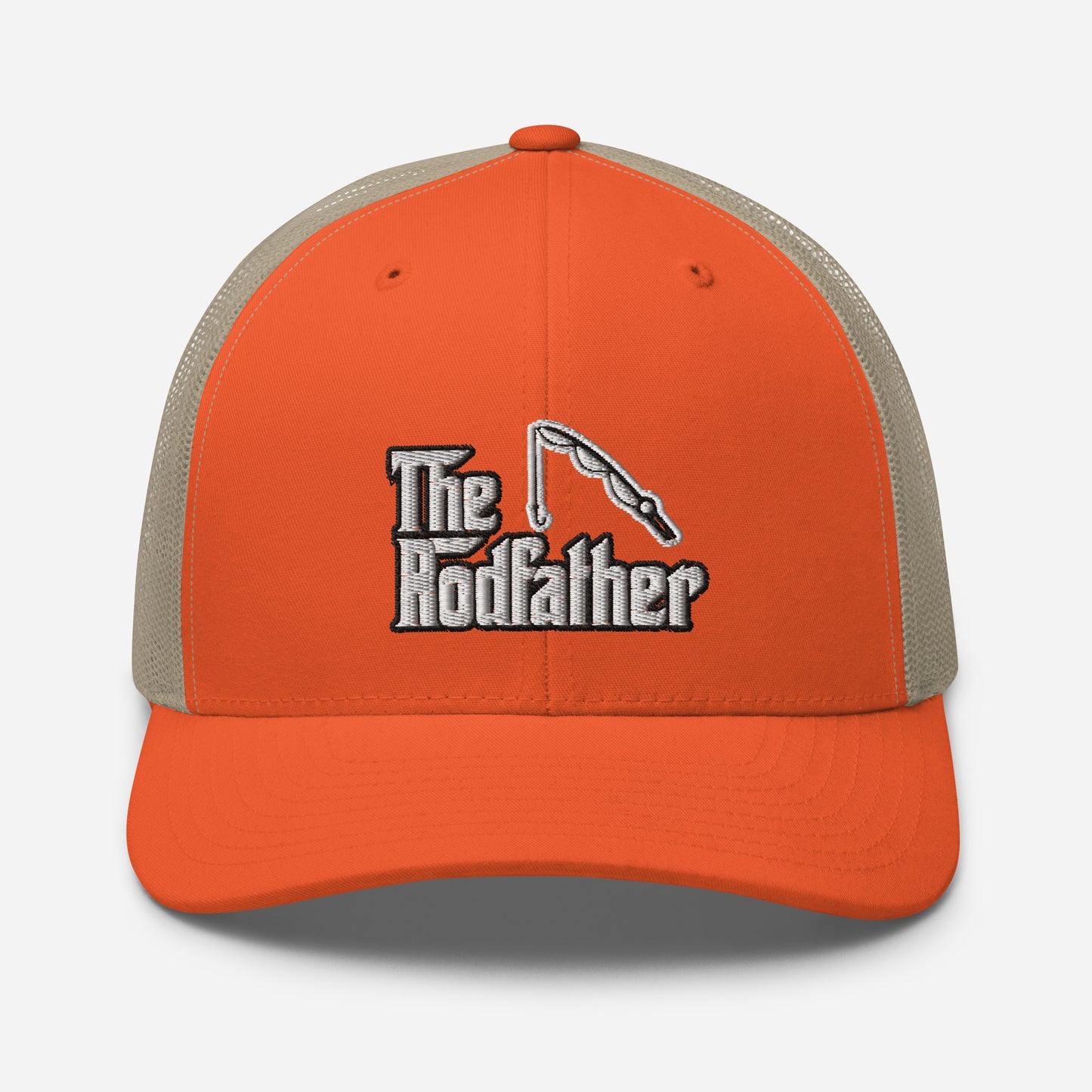 Custom Embroidered The Rodfather Godfather Fishing Retro Graphic Trucker Cap