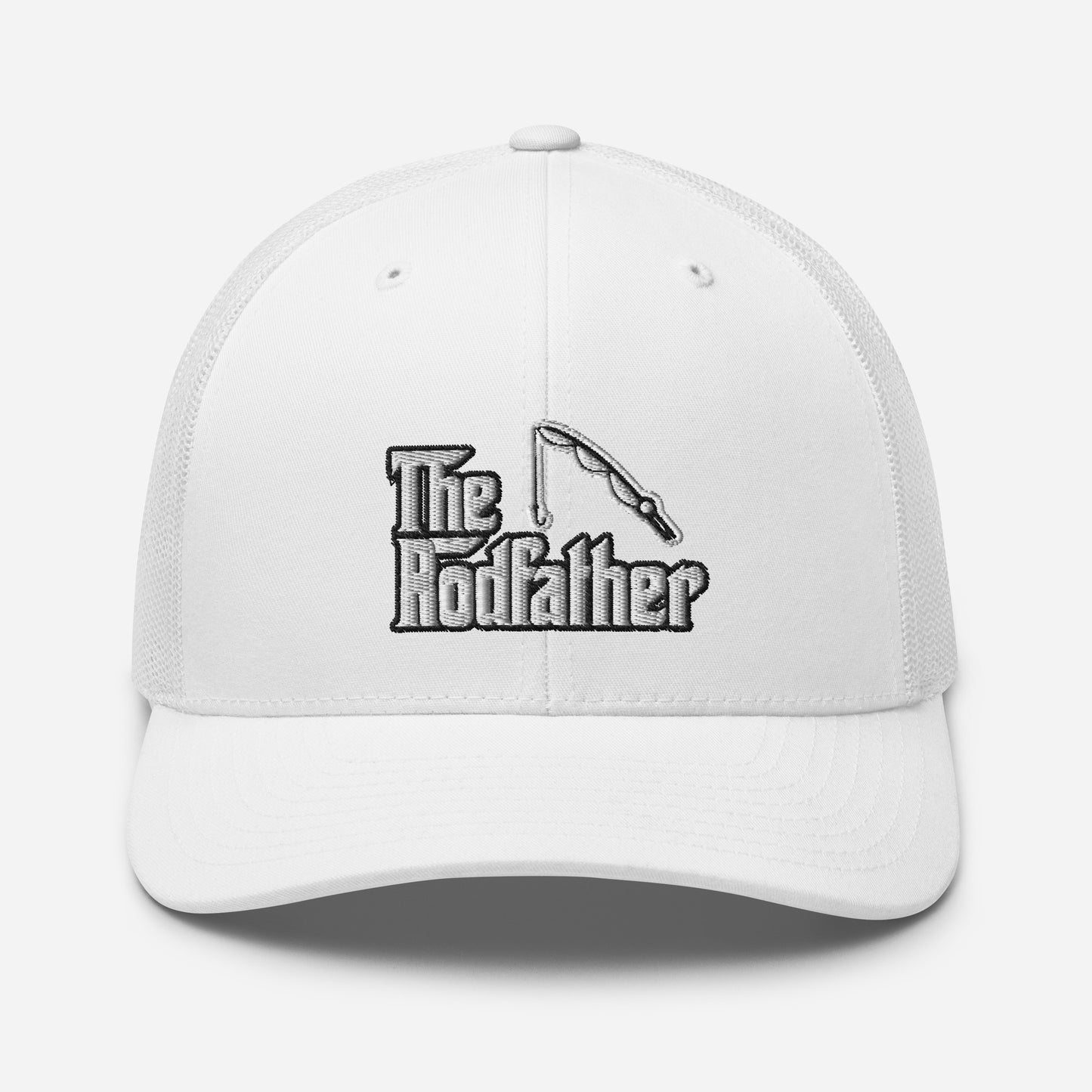 Custom Embroidered The Rodfather Godfather Fishing Retro Graphic Trucker Cap