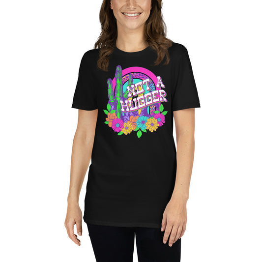 Custom Not A Hugger Cactus Western Retro Graphic Short-Sleeve Unisex T-Shirt