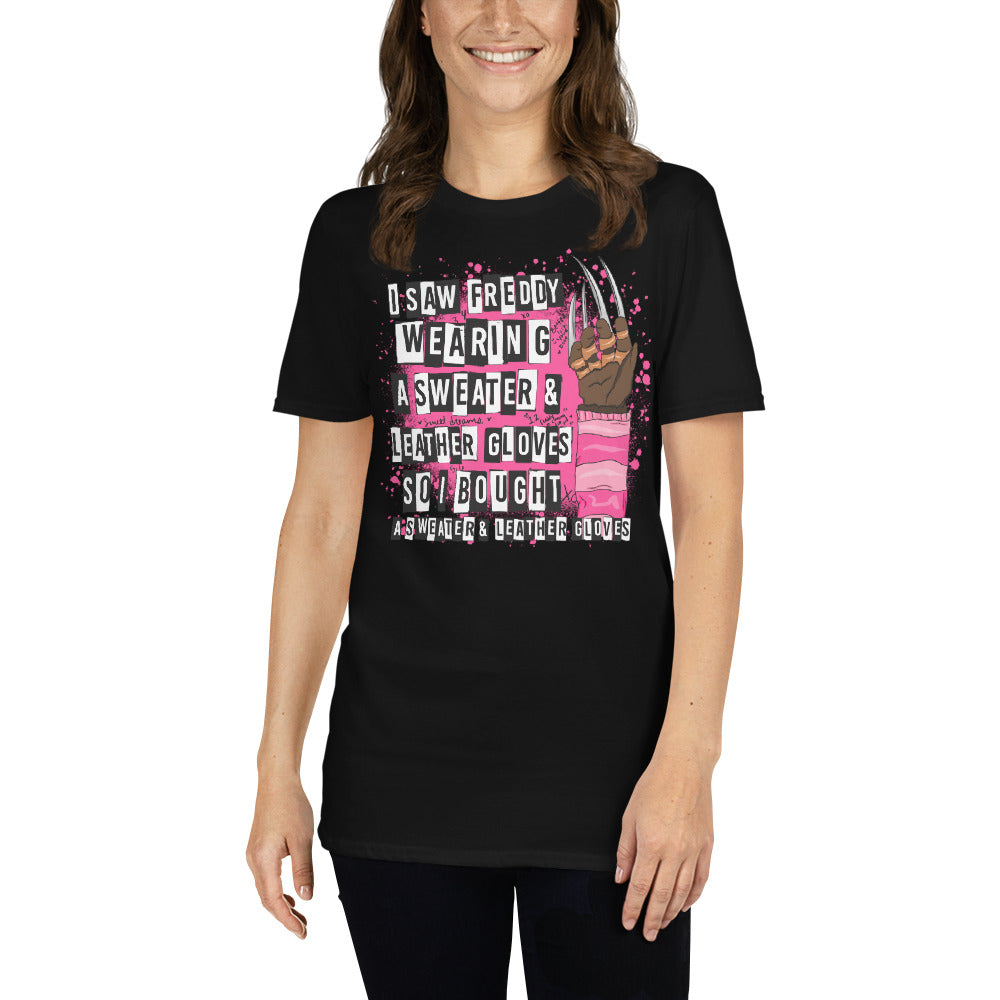 Custom I Saw Freddy Mean Girls Halloween Retro Graphic Short-Sleeve Unisex T-Shirt