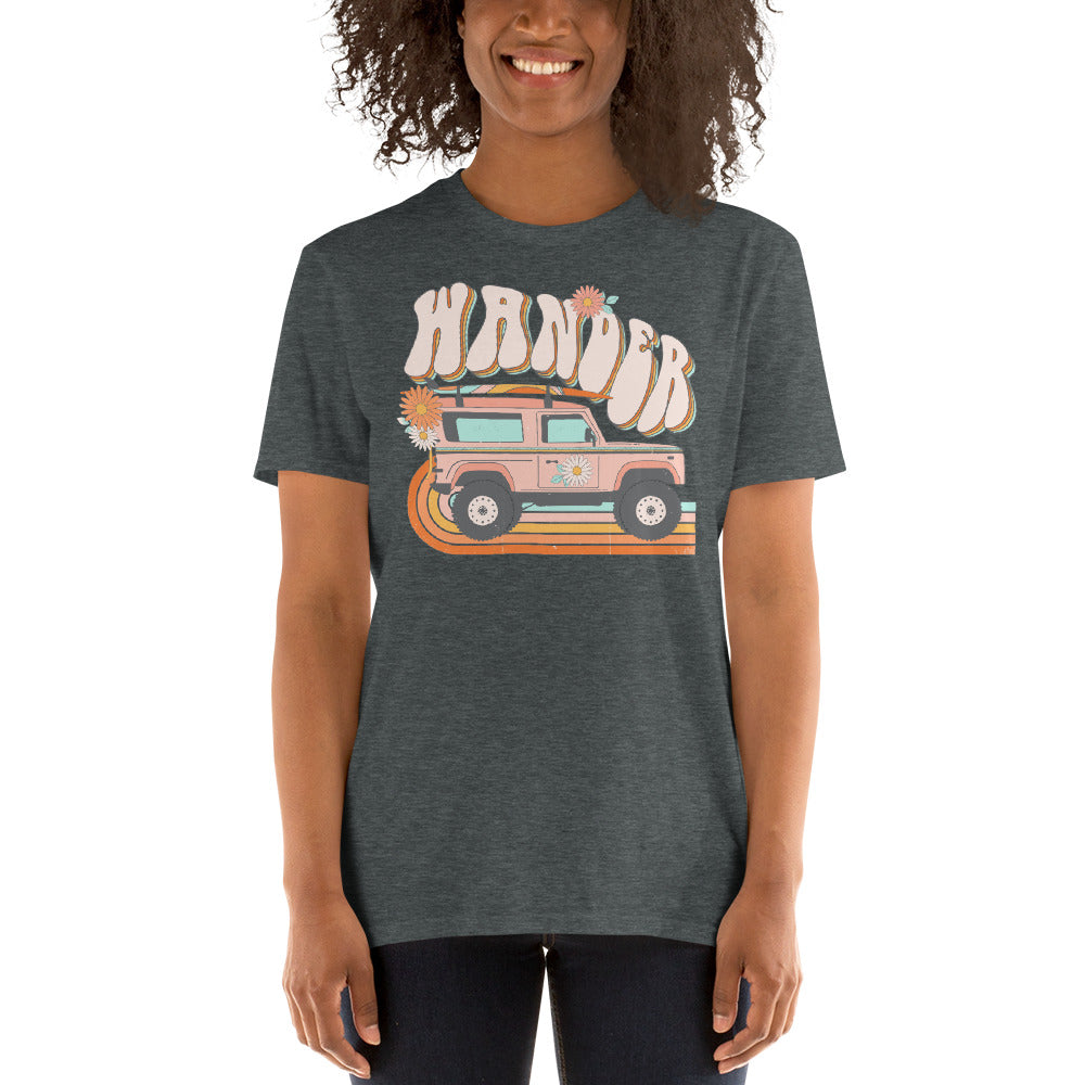Custom Wander Jeep Surf Retro Graphic Short-Sleeve Unisex T-Shirt