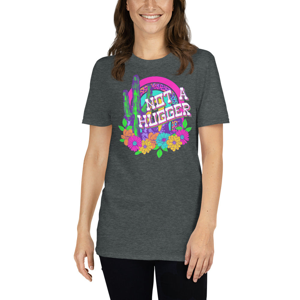 Custom Not A Hugger Cactus Western Retro Graphic Short-Sleeve Unisex T-Shirt