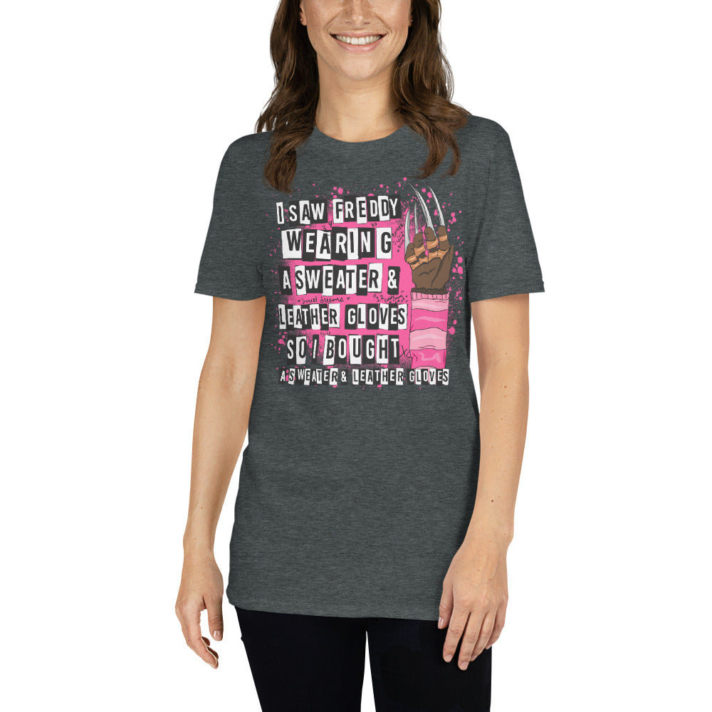 Custom I Saw Freddy Mean Girls Halloween Retro Graphic Short-Sleeve Unisex T-Shirt