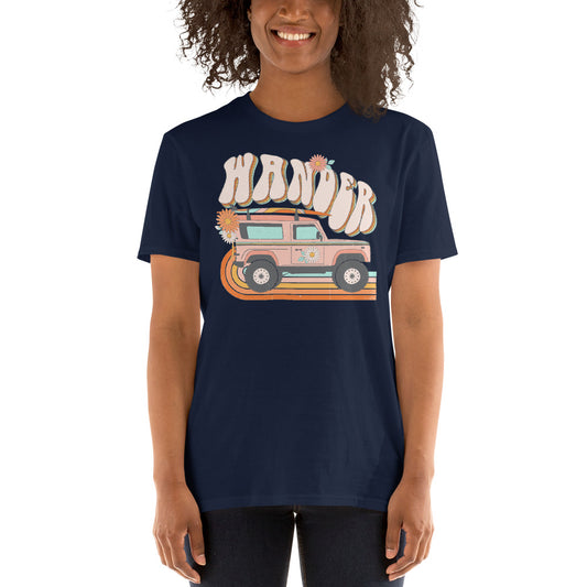 Custom Wander Jeep Surf Retro Graphic Short-Sleeve Unisex T-Shirt
