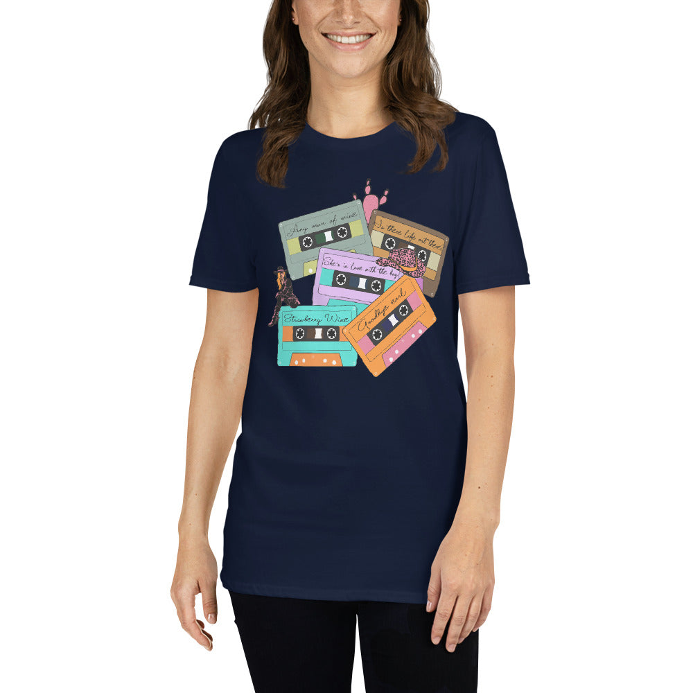 Custom 90's Country Music Cassettes Retro Graphic Short-Sleeve Unisex T-Shirt