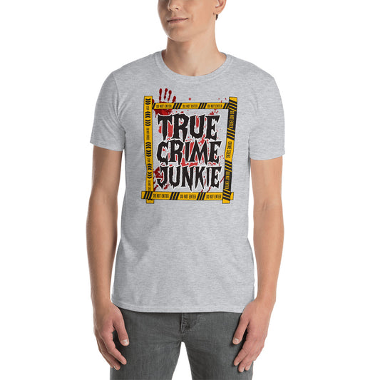 Custom True Crime Junkie Retro Graphic Short-Sleeve Unisex T-Shirt