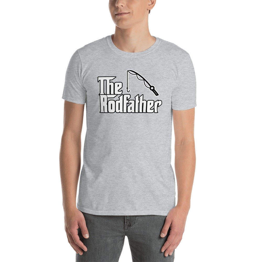 Custom The Rodfather Godfather Fishing Retro Graphic Short-Sleeve Unisex T-Shirt