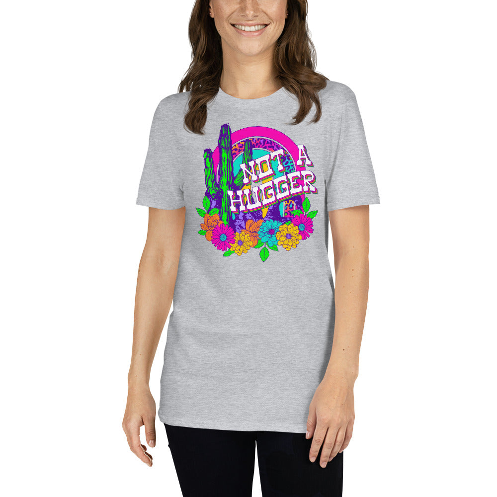 Custom Not A Hugger Cactus Western Retro Graphic Short-Sleeve Unisex T-Shirt