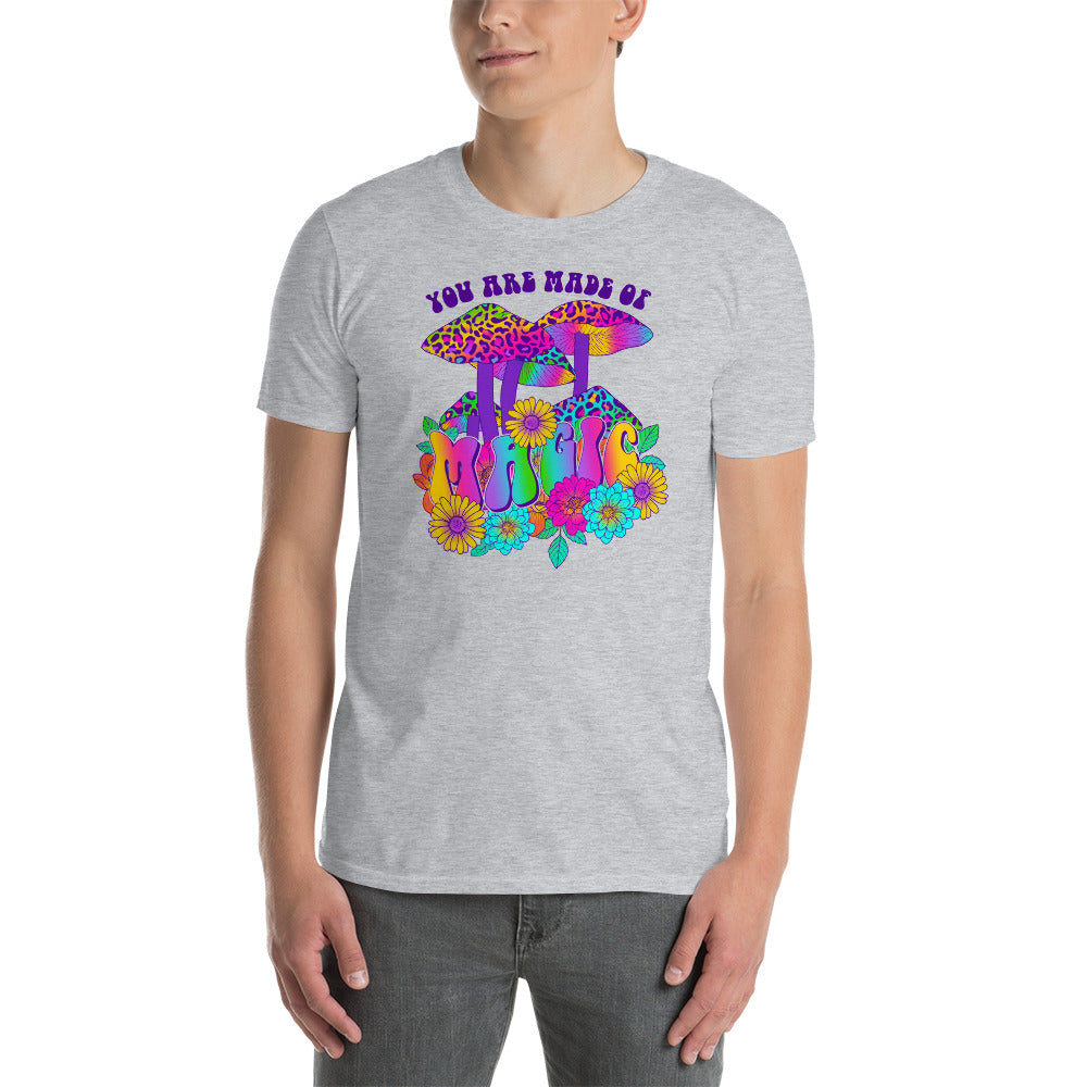 Custom You Are Made Of Magic Mushroom Retro Graphic Short-Sleeve Unisex T-Shirt