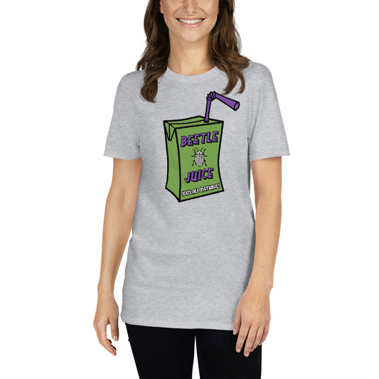 Custom Beetle Juice 100% Natural Juice Box Retro Graphic Short-Sleeve Unisex T-Shirt