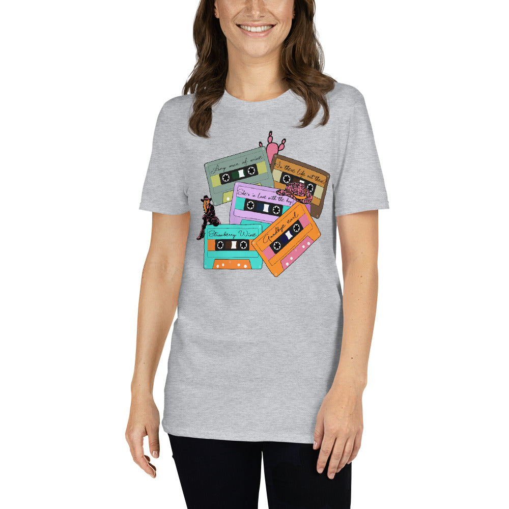 Custom 90's Country Music Cassettes Retro Graphic Short-Sleeve Unisex T-Shirt