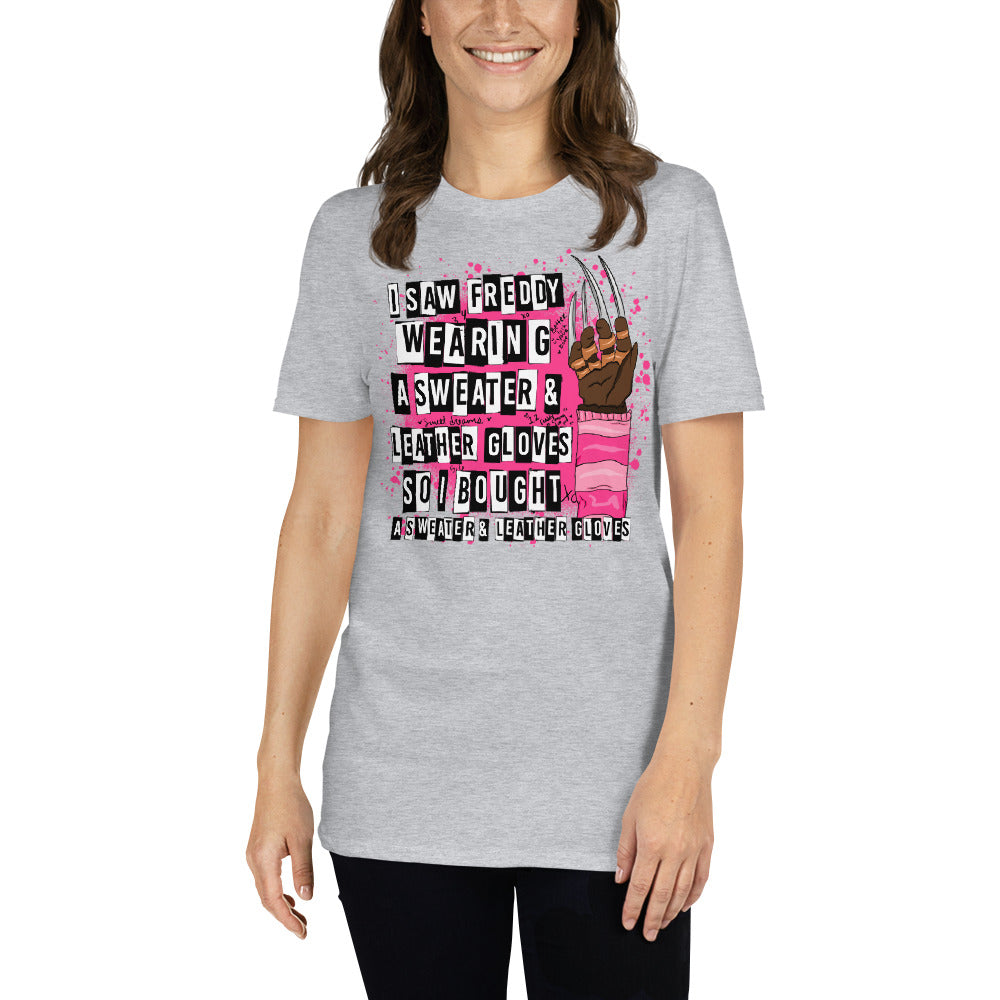 Custom I Saw Freddy Mean Girls Halloween Retro Graphic Short-Sleeve Unisex T-Shirt