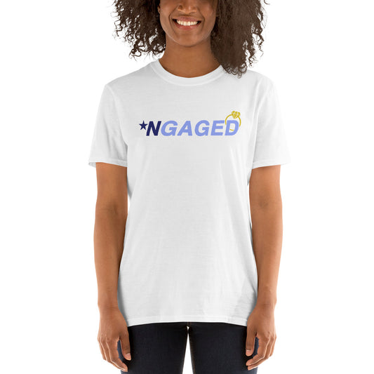 Custom NGAGED Engaged Bride Bachelorette Retro Graphic Short-Sleeve Unisex T-Shirt