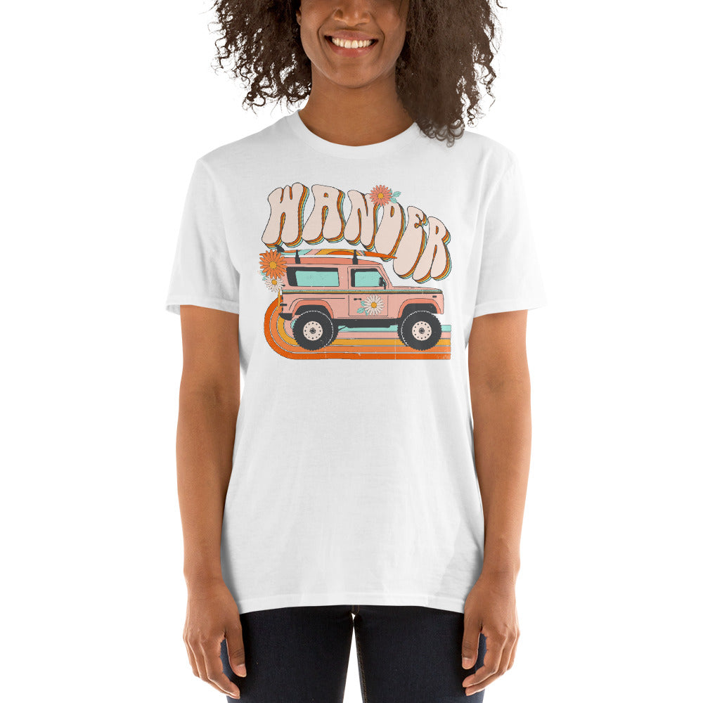 Custom Wander Jeep Surf Retro Graphic Short-Sleeve Unisex T-Shirt