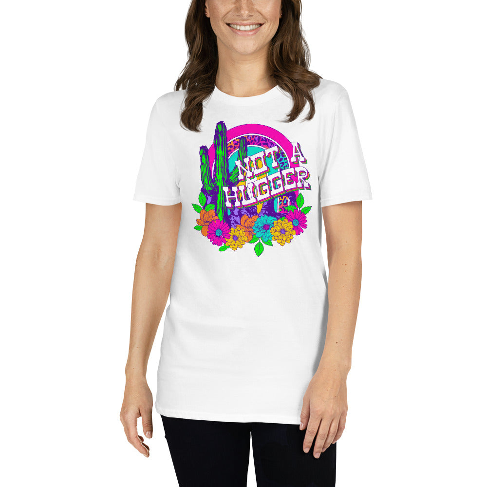 Custom Not A Hugger Cactus Western Retro Graphic Short-Sleeve Unisex T-Shirt