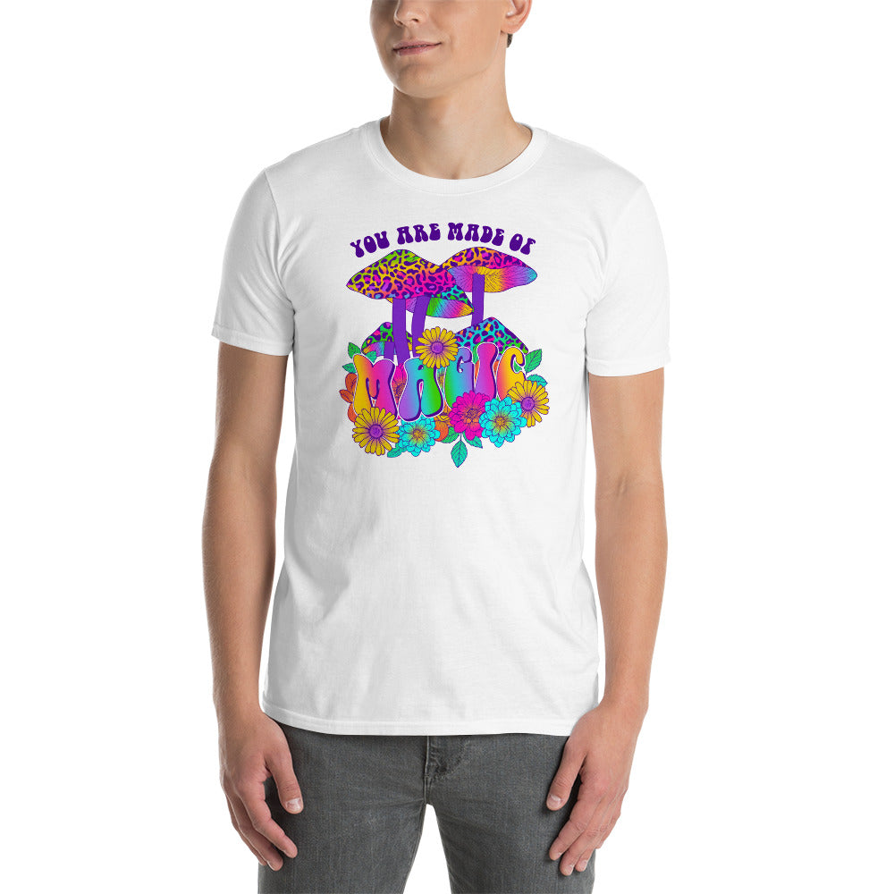 Custom You Are Made Of Magic Mushroom Retro Graphic Short-Sleeve Unisex T-Shirt