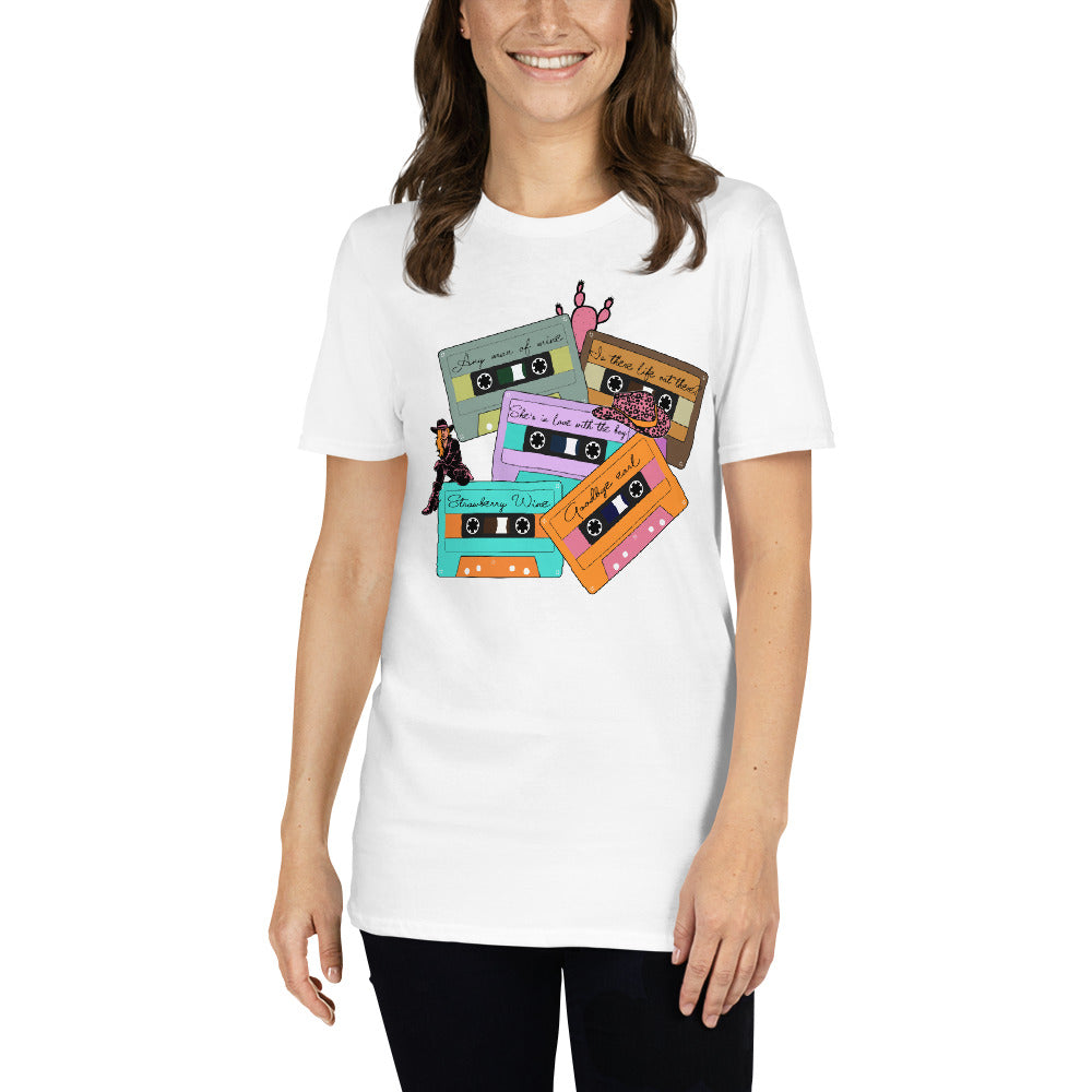 Custom 90's Country Music Cassettes Retro Graphic Short-Sleeve Unisex T-Shirt