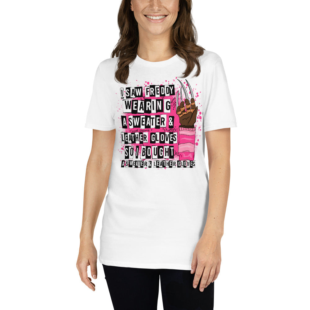 Custom I Saw Freddy Mean Girls Halloween Retro Graphic Short-Sleeve Unisex T-Shirt