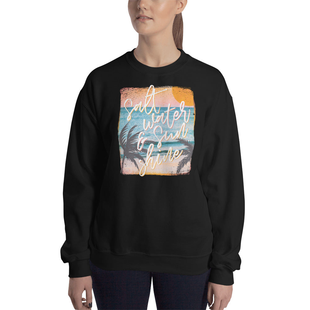 Custom Salt Water and Sunshine Retro Graphic Unisex Sweatshirt