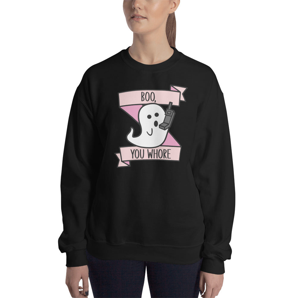 Custom Boo You Whore Ghost Mean Girls Retro Graphic Unisex Sweatshirt