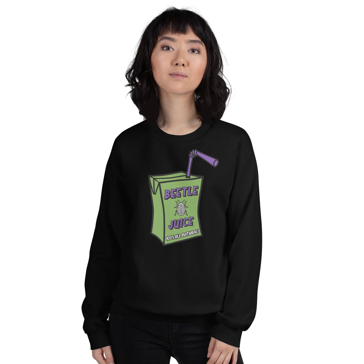 Custom Beetle Juice 100% Natural Juice Box Retro Graphic Unisex Sweatshirt