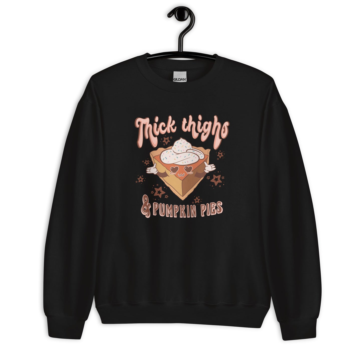 Custom Thick Thighs & Pumpkin Pies Thanksgiving Retro Graphic Unisex Sweatshirt