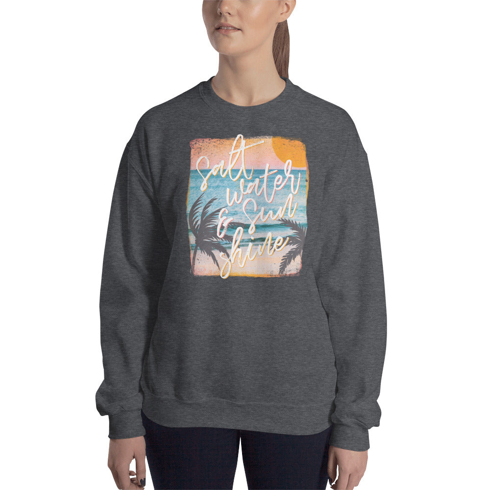 Custom Salt Water and Sunshine Retro Graphic Unisex Sweatshirt