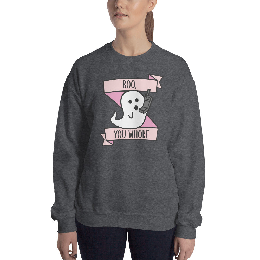 Custom Boo You Whore Ghost Mean Girls Retro Graphic Unisex Sweatshirt