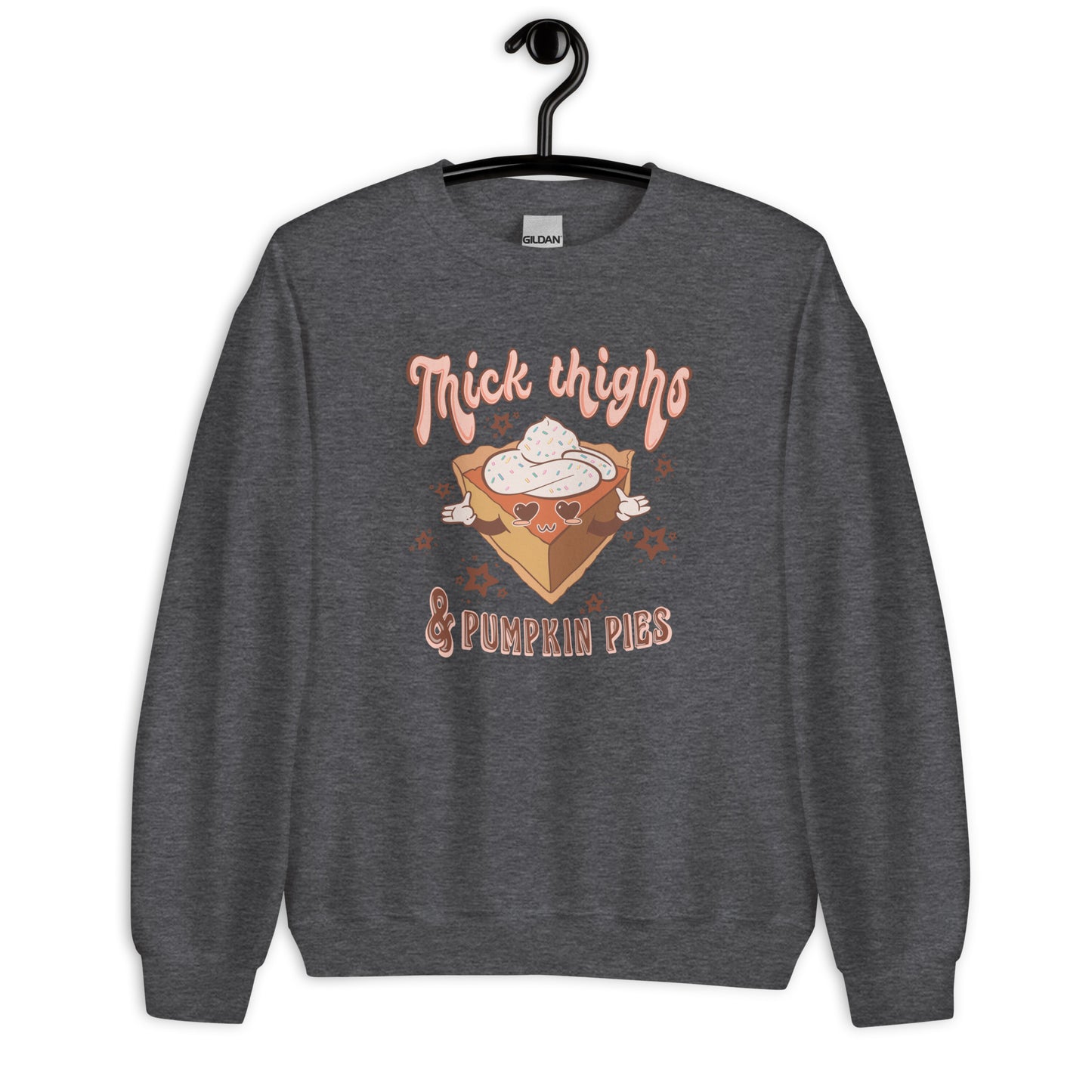 Custom Thick Thighs & Pumpkin Pies Thanksgiving Retro Graphic Unisex Sweatshirt