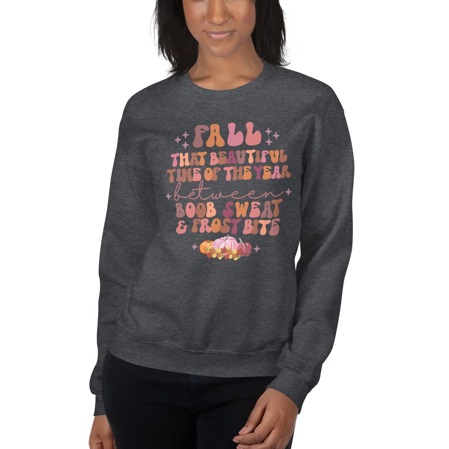 Custom Fall Boob Sweat and Frost Bite Retro Graphic Unisex Sweatshirt