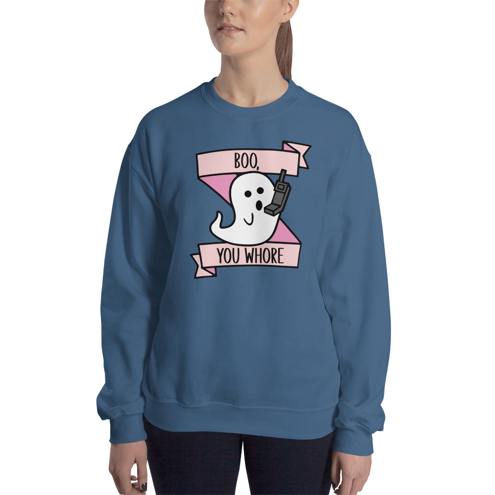 Custom Boo You Whore Ghost Mean Girls Retro Graphic Unisex Sweatshirt