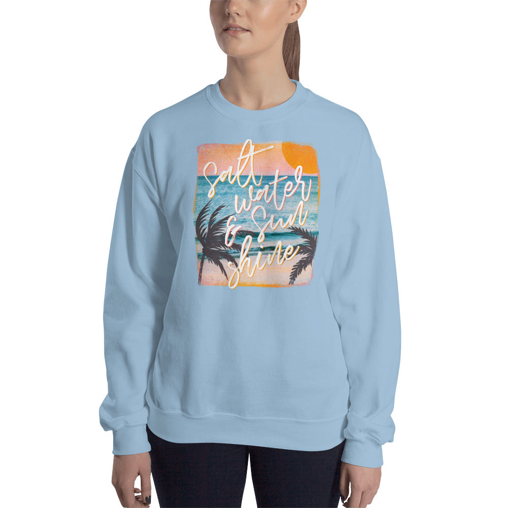 Custom Salt Water and Sunshine Retro Graphic Unisex Sweatshirt