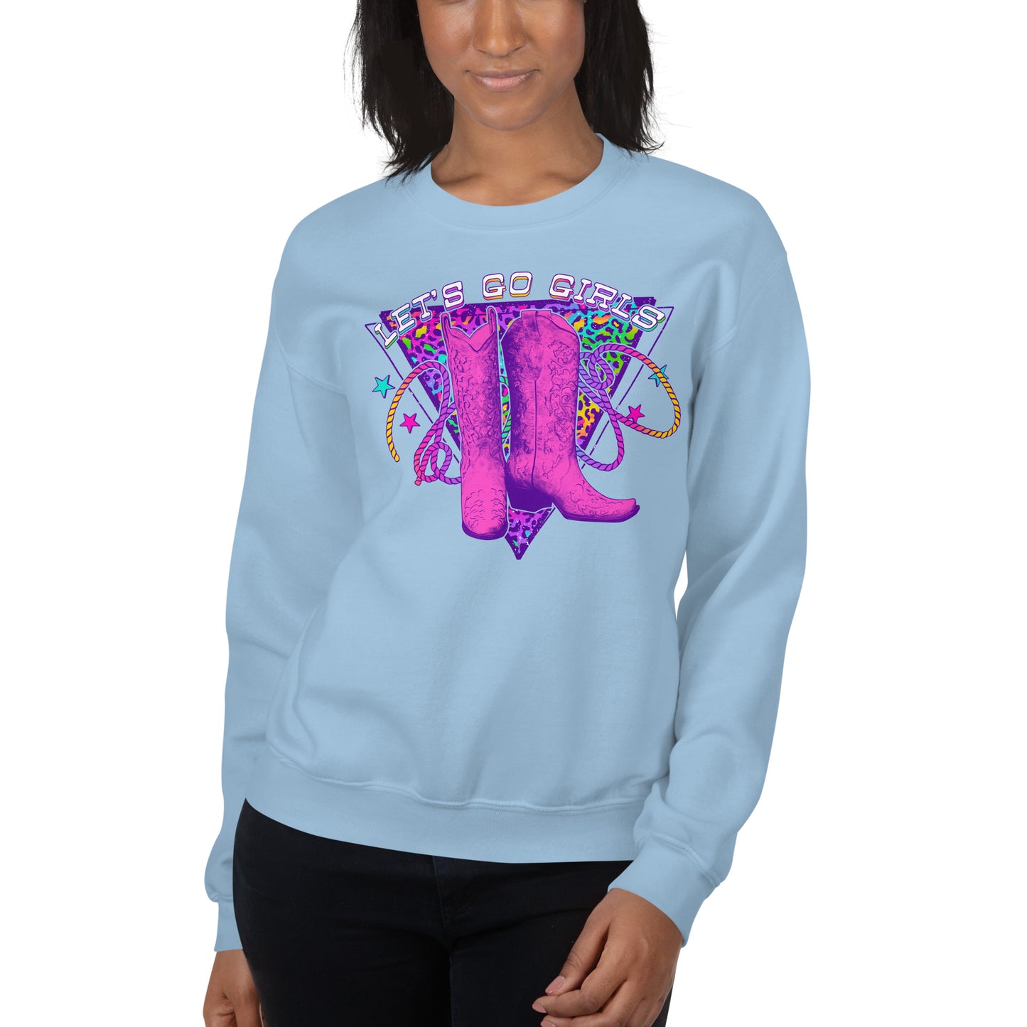Custom Let's Go Girls Cowboy Boots Shania Country Retro Graphic Unisex Sweatshirt