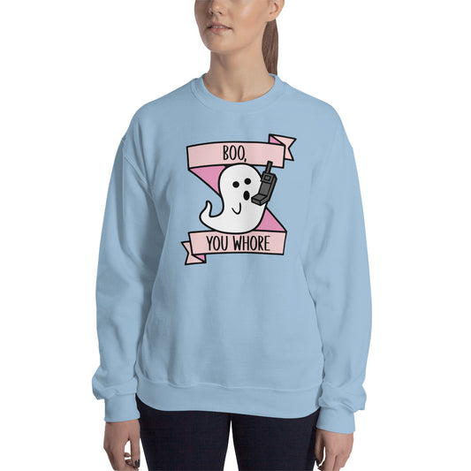 Custom Boo You Whore Ghost Mean Girls Retro Graphic Unisex Sweatshirt