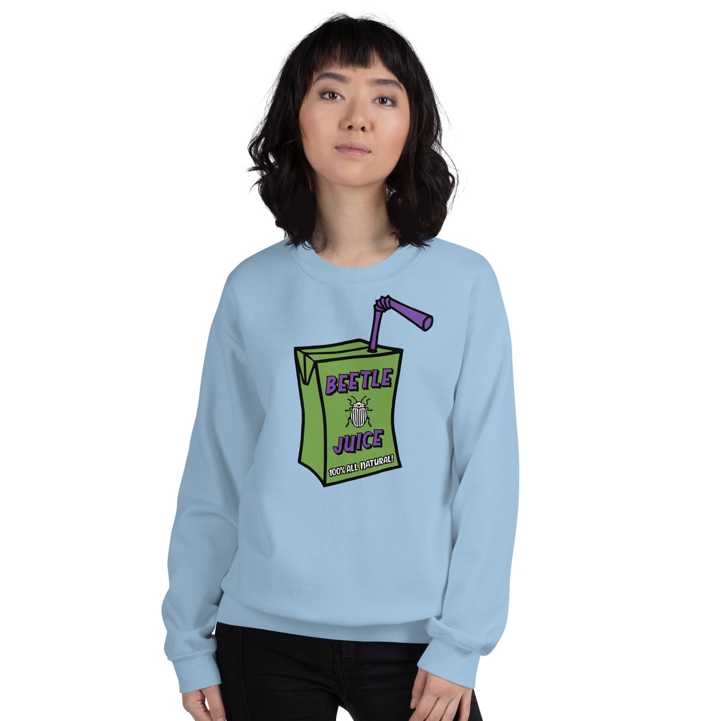 Custom Beetle Juice 100% Natural Juice Box Retro Graphic Unisex Sweatshirt