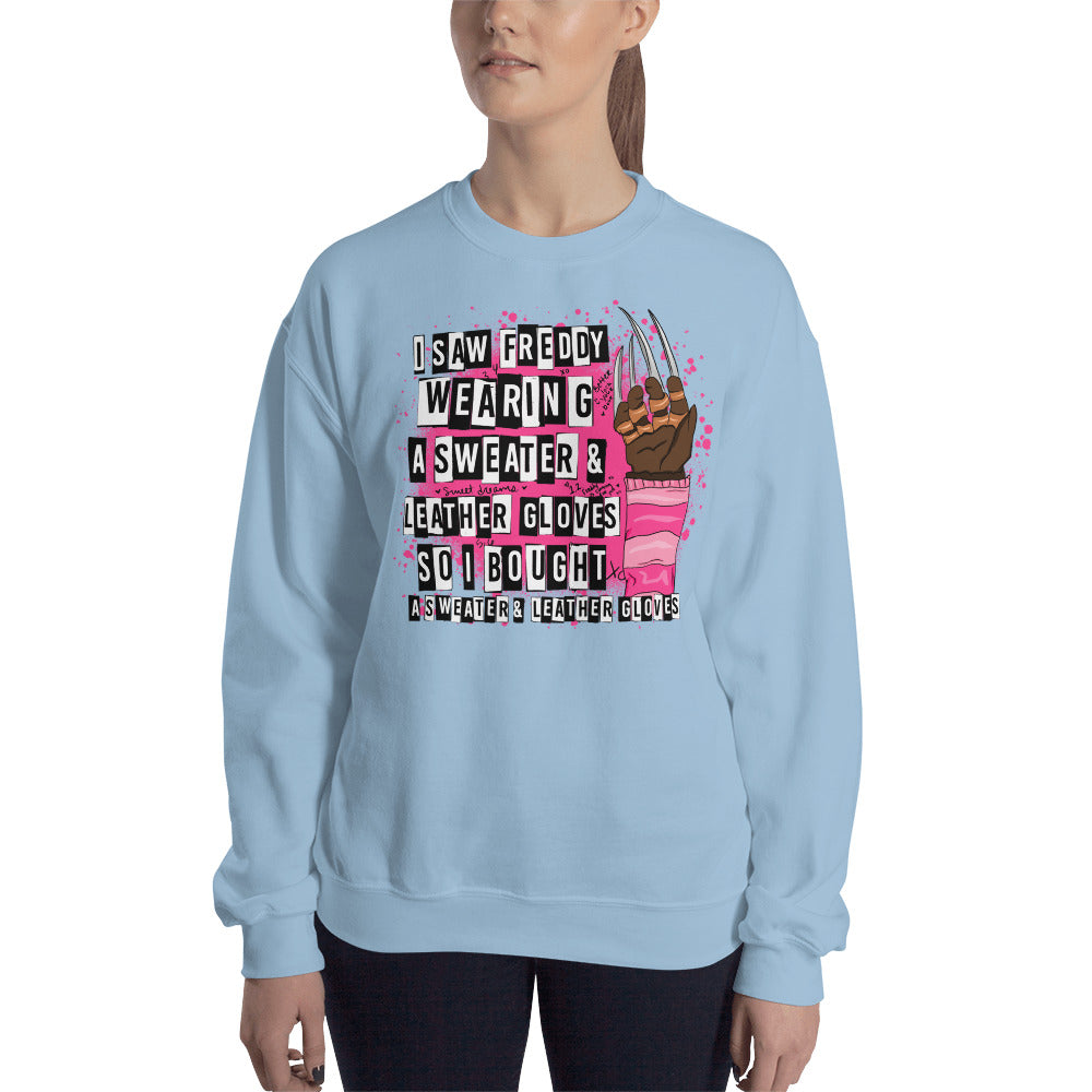 Custom I Saw Freddy Men Girls Halloween Retro Graphic Unisex Sweatshirt