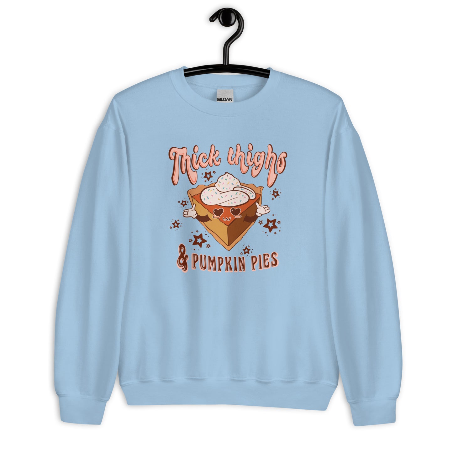 Custom Thick Thighs & Pumpkin Pies Thanksgiving Retro Graphic Unisex Sweatshirt