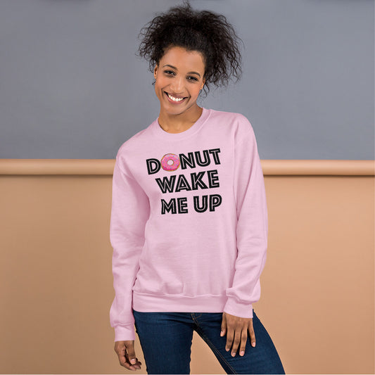 Custom Donut Wake Me Up Retro Graphic Unisex Sweatshirt