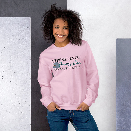 Custom Stress Level Princess Mia Driving The Stang Retro Graphic Unisex Sweatshirt