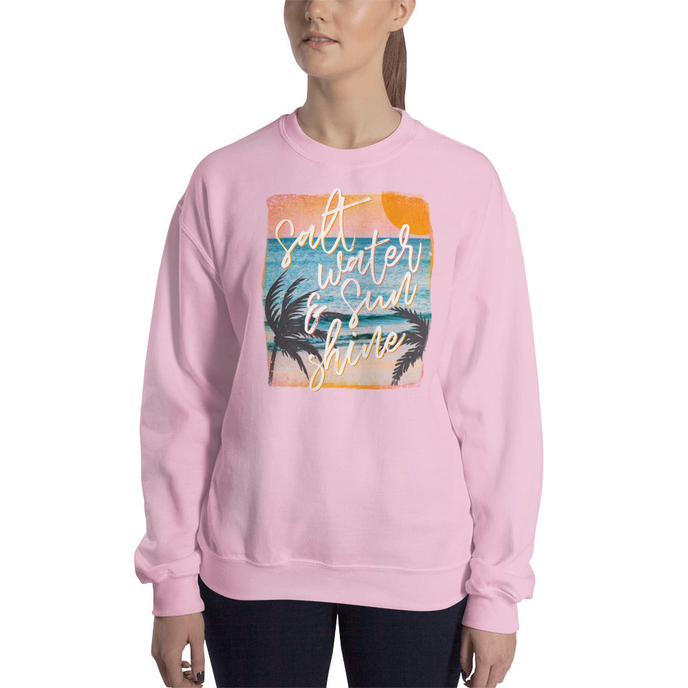 Custom Salt Water and Sunshine Retro Graphic Unisex Sweatshirt
