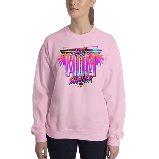 Custom Hot Mom Summer Tropical Neon Retro Graphic Unisex Sweatshirt