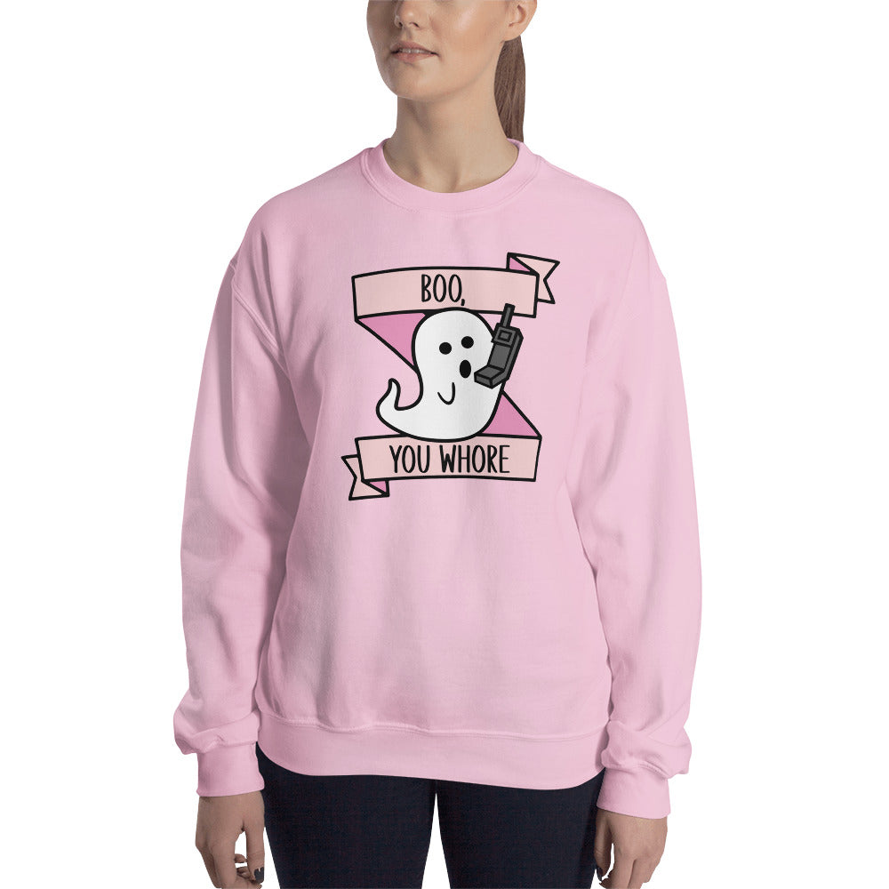 Custom Boo You Whore Ghost Mean Girls Retro Graphic Unisex Sweatshirt