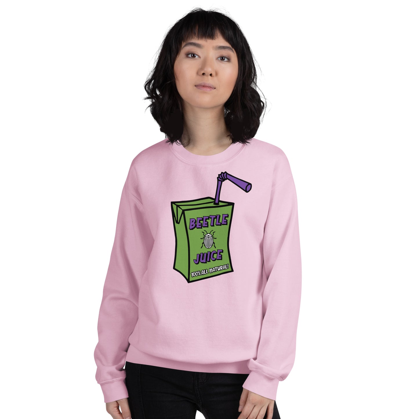 Custom Beetle Juice 100% Natural Juice Box Retro Graphic Unisex Sweatshirt
