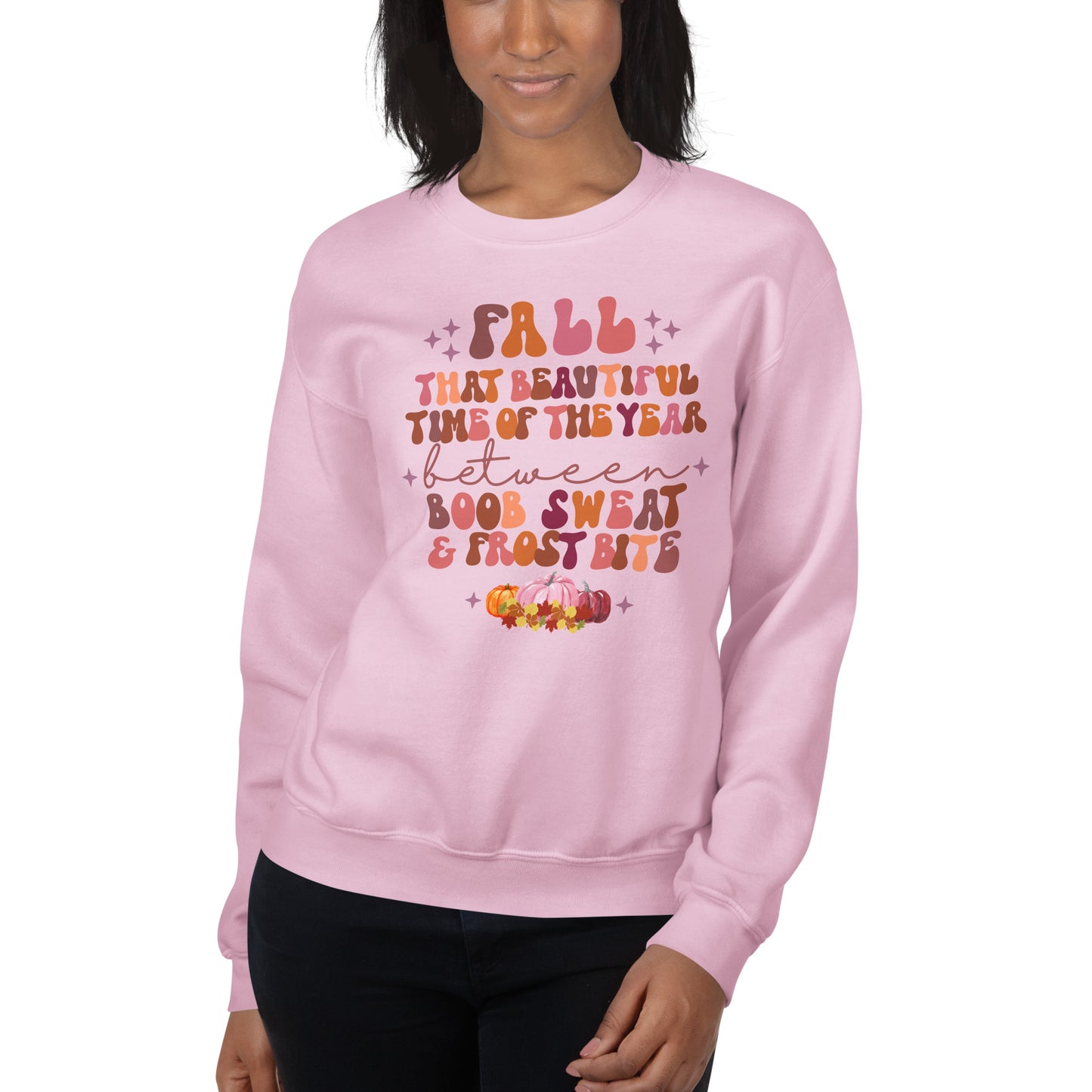 Custom Fall Boob Sweat and Frost Bite Retro Graphic Unisex Sweatshirt