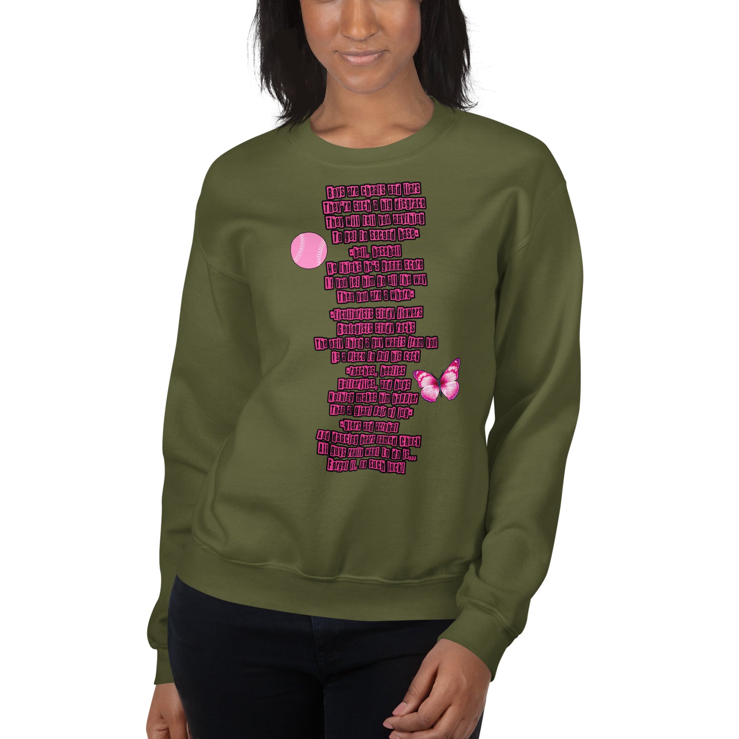 Custom Boys Are Cheats and Liars Retro Graphic Unisex Sweatshirt