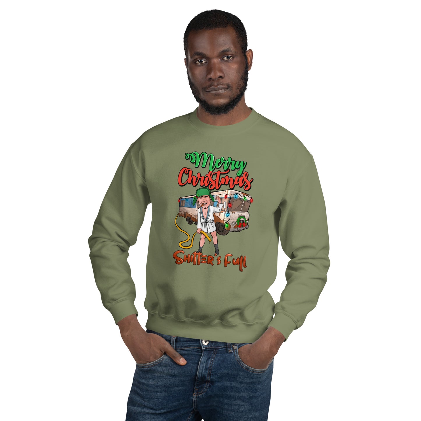 Custom Merry Christmas Sh*tter's Full Retro Graphic Unisex Sweatshirt